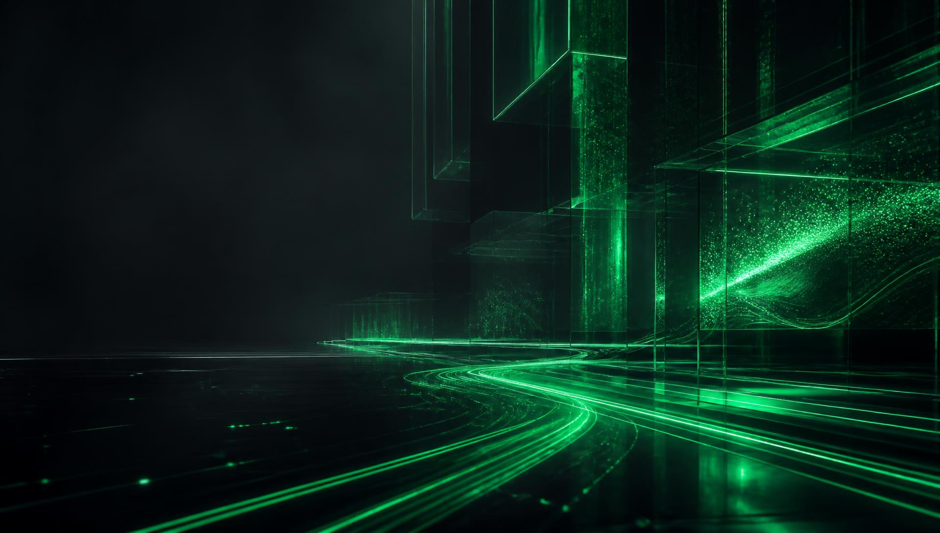 Infrastructure digitale verte représentant des systèmes d'entreprise connectés